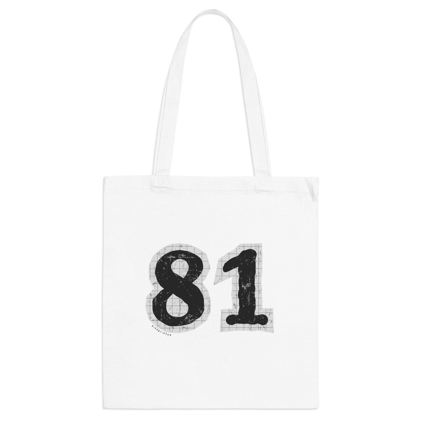 Minimalist Canvas Tote Bag with '81' Design - Eco-Friendly Shopping & Everyday Use