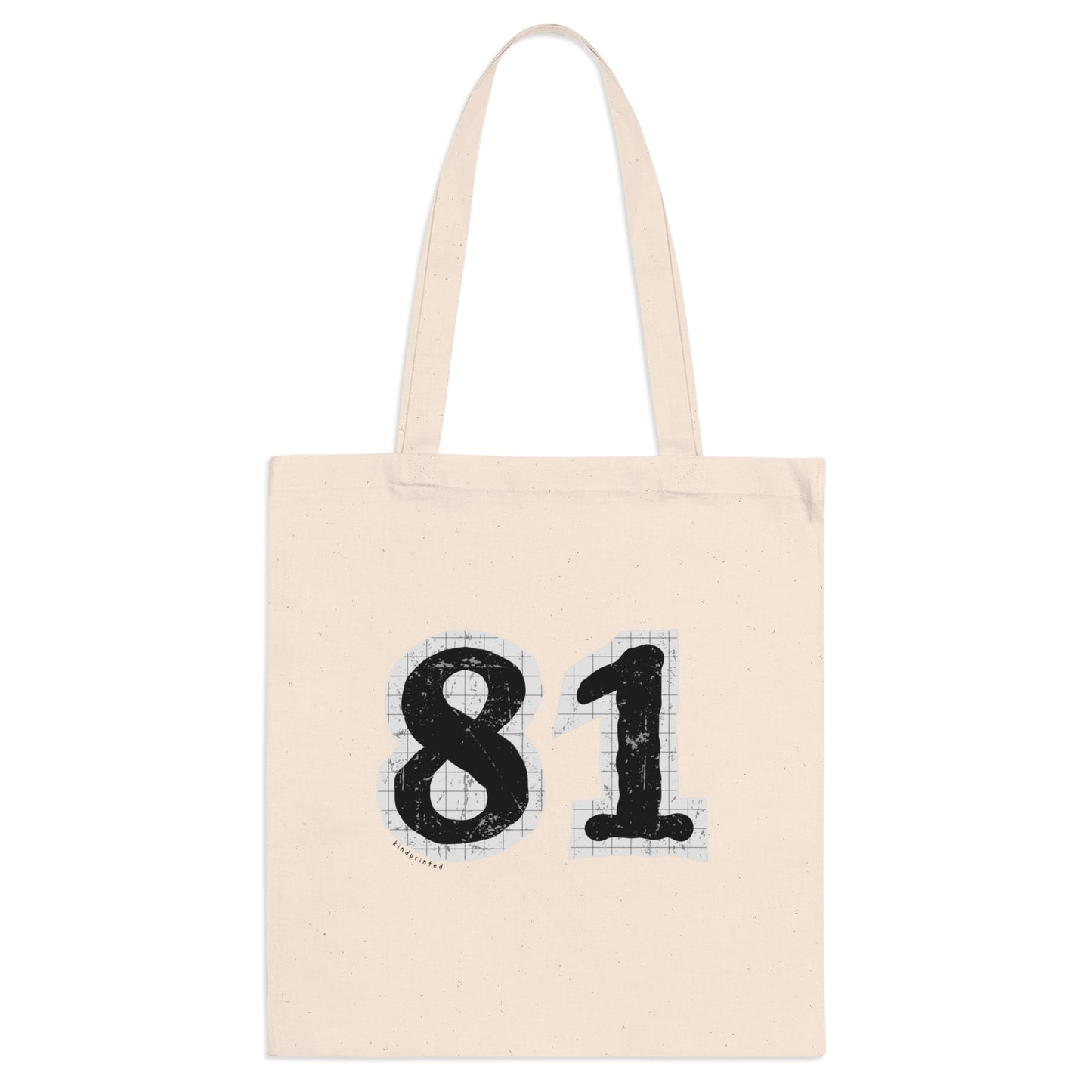 Minimalist Canvas Tote Bag with '81' Design - Eco-Friendly Shopping & Everyday Use