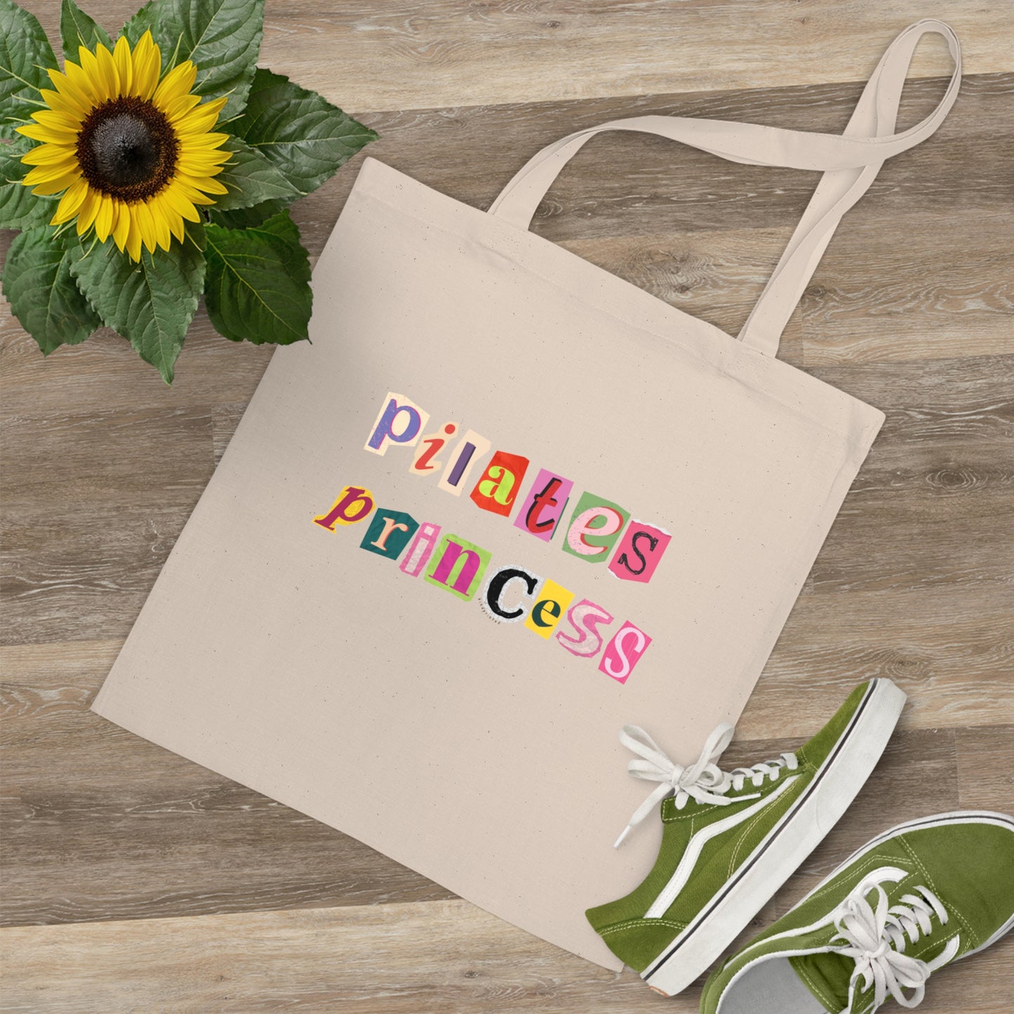 Customizable "Pilates Princess" Canvas Tote Bag with Names & Numbers