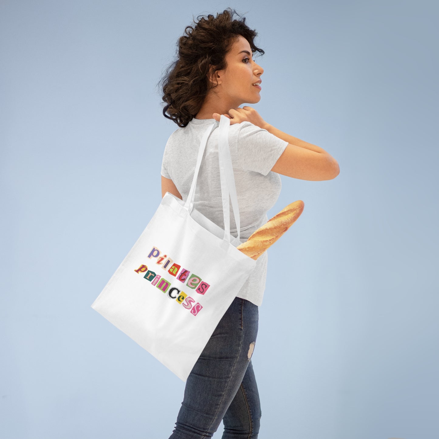 Customizable "Pilates Princess" Canvas Tote Bag with Names & Numbers