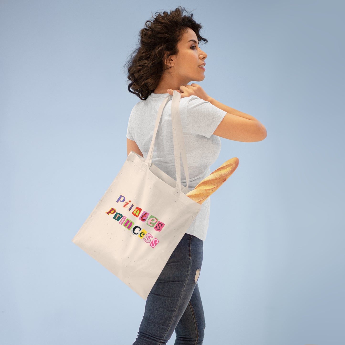 Customizable "Pilates Princess" Canvas Tote Bag with Names & Numbers