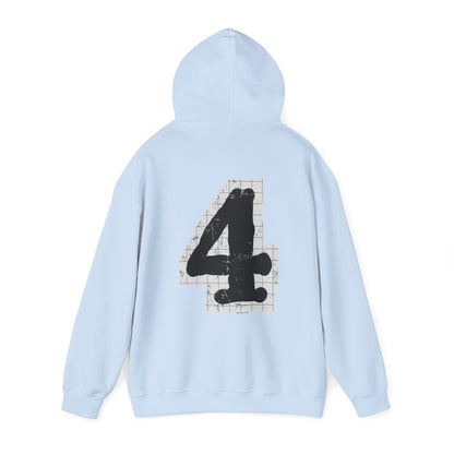 Chic "4" Unisex Hooded Sweatshirt with Bold Graphic Design