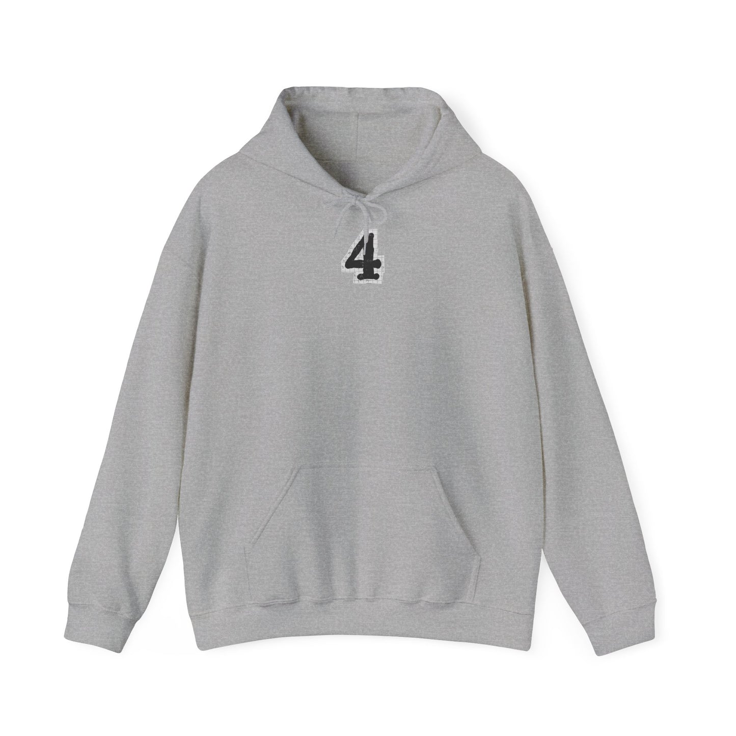 Chic "4" Unisex Hooded Sweatshirt with Bold Graphic Design