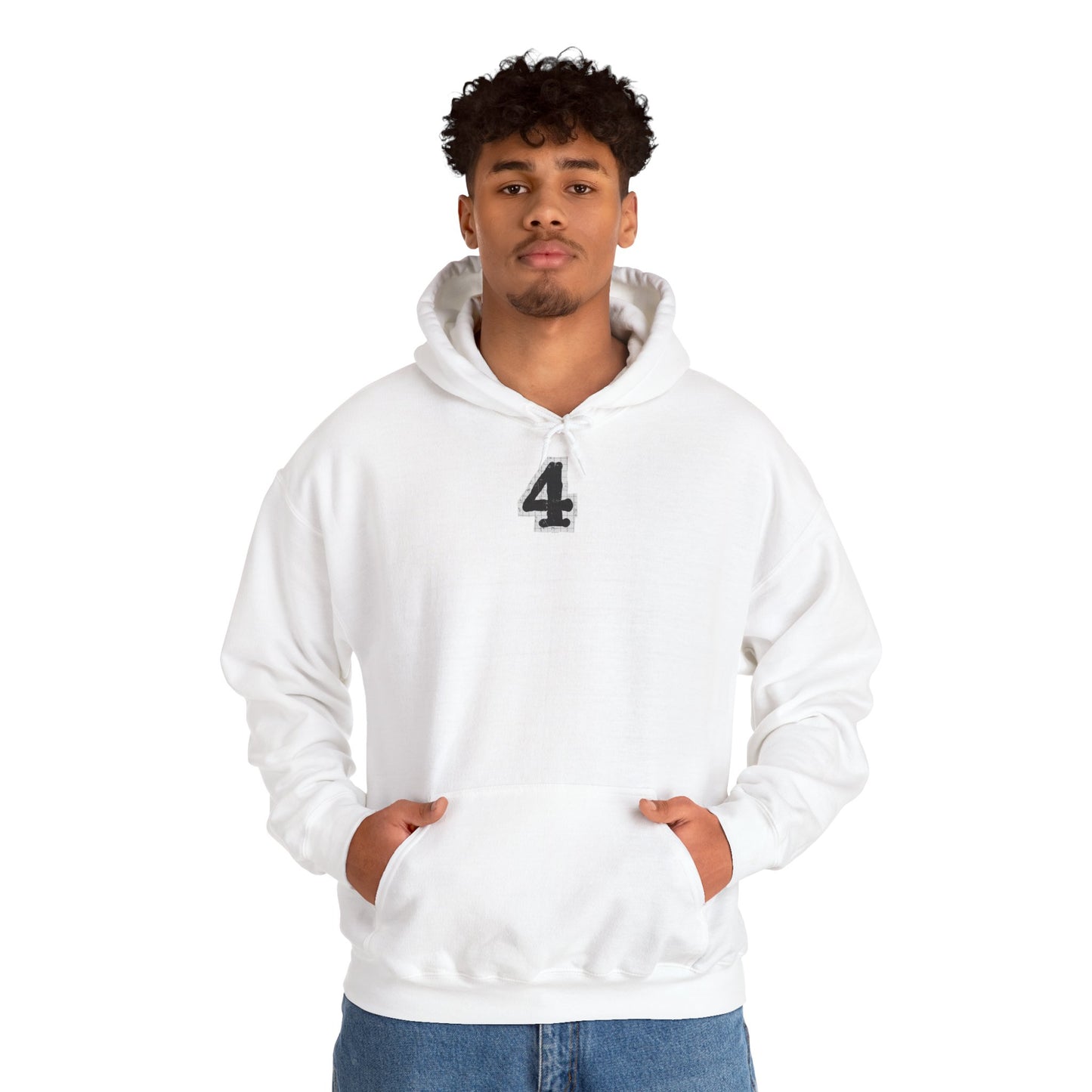 Chic "4" Unisex Hooded Sweatshirt with Bold Graphic Design