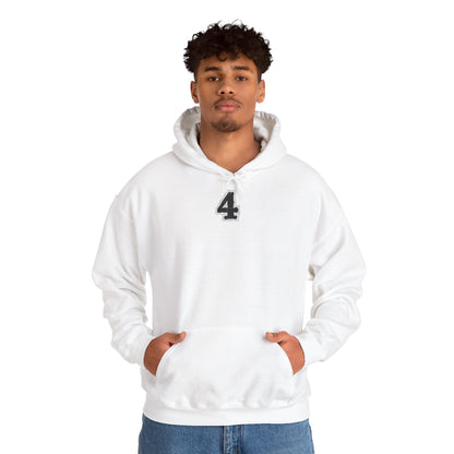Chic "4" Unisex Hooded Sweatshirt with Bold Graphic Design