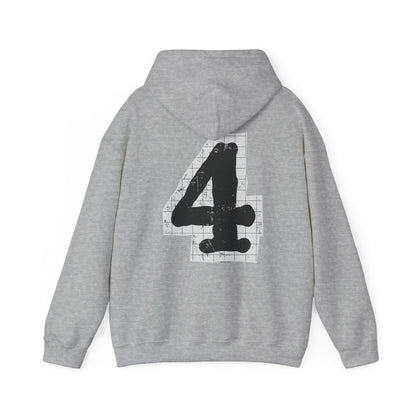 Chic "4" Unisex Hooded Sweatshirt with Bold Graphic Design