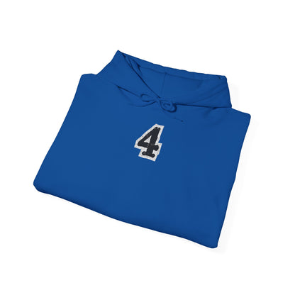 Chic "4" Unisex Hooded Sweatshirt with Bold Graphic Design