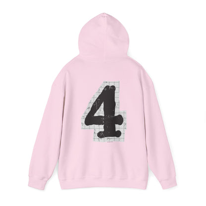 Chic "4" Unisex Hooded Sweatshirt with Bold Graphic Design