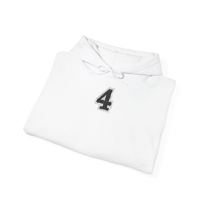Chic "4" Unisex Hooded Sweatshirt with Bold Graphic Design