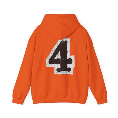 Chic "4" Unisex Hooded Sweatshirt with Bold Graphic Design