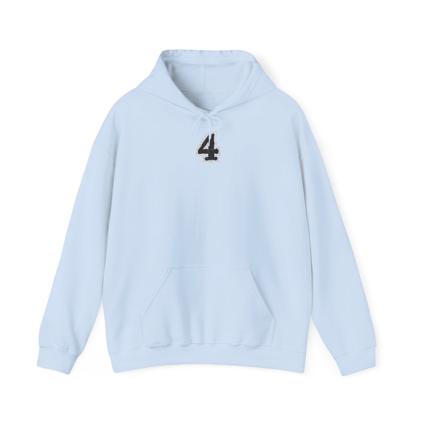 Chic "4" Unisex Hooded Sweatshirt with Bold Graphic Design