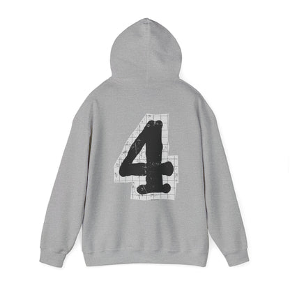 Chic "4" Unisex Hooded Sweatshirt with Bold Graphic Design