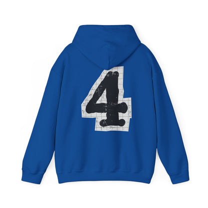 Chic "4" Unisex Hooded Sweatshirt with Bold Graphic Design